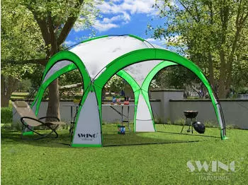 Swing & Harmonie LED Event Pavillon 3,6x3,6m grün – Modernes Design und einfache Handhabung