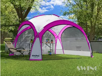 Swing & Harmonie LED Event Pavillon 3,6x3,6m pink