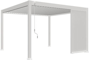 Weide Vertikale Lamellenwand f&uuml;r Deluxe Pergola 1,23m Aluminium wei&szlig;