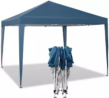 Woltu Pavillon Pop-Up Oxford Metallrahmen 3x3 m Blau (PVL0002bl)
