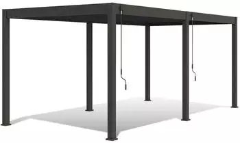 Weide Deluxe Pergola Pavillon mit Lamellendach 3,6 x 5,3 m Alu anthrazit