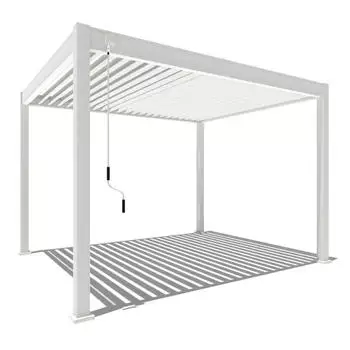 Weide Aluminium-Pavillon Classic 3 x 3,6 m mit Lamellendach weiß