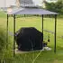 Sekey Grillpavillon 245 x 150 x 250 cm mit Ablagen & Doppeldach UV-Schutz 50+ grau