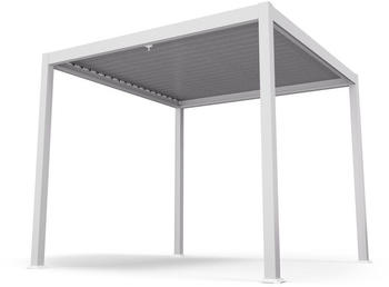 Blumfeldt LuminaHaven Lamellen-Pergola 3 x 3 m mit wasserdichten Stahllamellen weiß