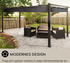 Blumfeldt Metall-Pavillon 3 x 4 m rostfrei mit einziehbarem Dach & UV-Schutz grau