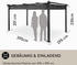 Blumfeldt Metall-Pavillon 3 x 4 m rostfrei mit einziehbarem Dach & UV-Schutz grau