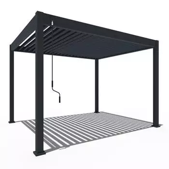 Weide Classic Aluminium-Pavillon 3 x 3,6 m mit Lamellendach anthrazit