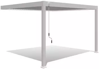 Weide Deluxe Wand-Pavillon Voll-Alu-Pavillon 3 x 4 m Lamellendach weiß