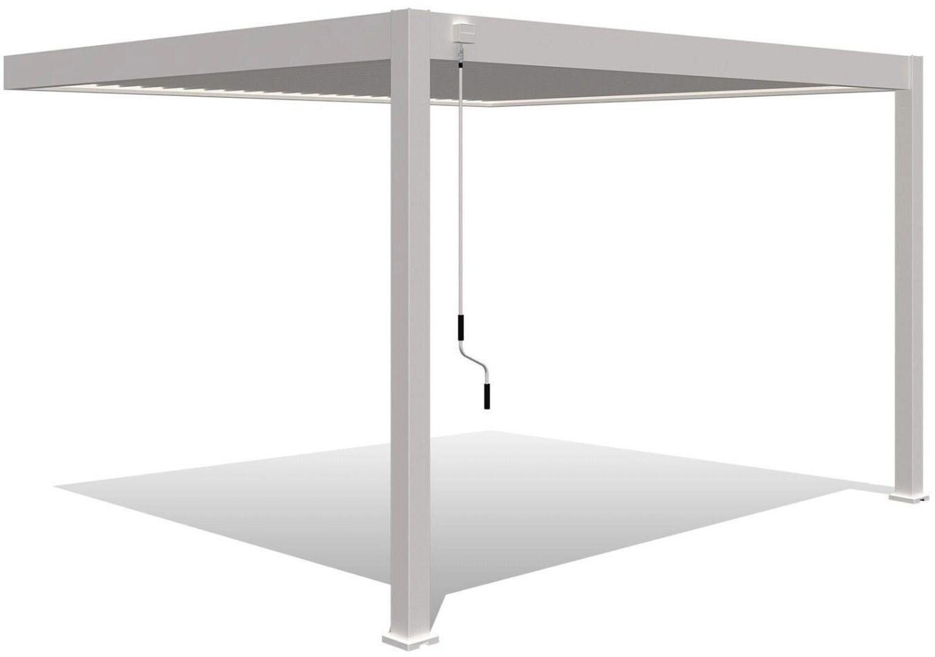 Weide Deluxe WandPavillon VollAluPavillon 3 x 4 m Lamellendach weiß