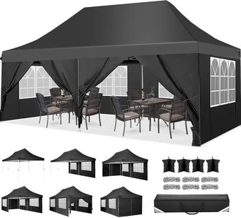 Tooluck Faltpavillon 3X6m schwarz
