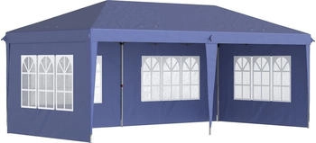 Outsunny Pavillon 2,95 x 5,85 cm Partyzelt Faltpavillon mit UV-Schutz f&uuml;r Balkon Blau