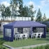 Outsunny Pavillon 2,95 x 5,85 cm Partyzelt Faltpavillon mit UV-Schutz für Balkon Blau