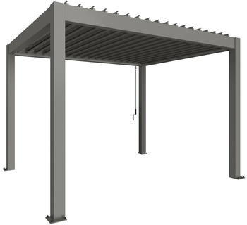 Biohort Pergola B 367,5 x T 312 x H 255 cm (Gr. 3,5x3) Rahmen: quarzgrau-metallic / Dachlamellen: quarzgrau-metallic