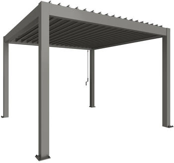Biohort Pergola B 367,5 x T 367,5 x H 255 cm (Gr. 3,5x3,5) Rahmen: quarzgrau-metallic / Dachlamellen: quarzgrau-metallic