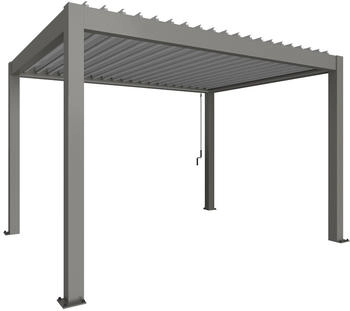 Biohort Pergola B 404,5 x T 312 x H 255 cm (Gr. 4x3) Rahmen: quarzgrau-metallic / Dachlamellen: silber-metallic