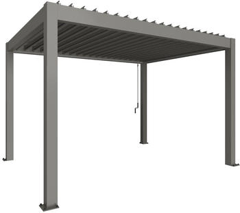 Biohort Pergola B 404,5 x T 312 x H 255 cm (Gr. 4x3) Rahmen: quarzgrau-metallic / Dachlamellen: quarzgrau-metallic