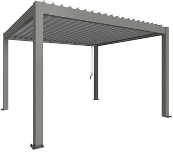 Biohort Pergola B 404,5 x T 367,5 x H 255 cm (Gr. 4x3,5) Rahmen: quarzgrau-metallic / Dachlamellen: silber-metallic