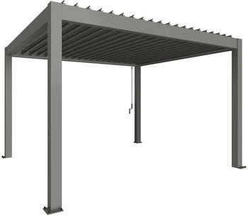 Biohort Pergola B 404,5 x T 367,5 x H 255 cm (Gr. 4x3,5) Rahmen: quarzgrau-metallic / Dachlamellen: quarzgrau-metallic