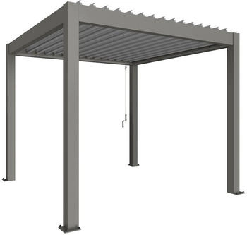 Biohort Pergola B 312 x T 312 x H 255 cm (Gr. 3x3) Rahmen: quarzgrau-metallic / Dachlamellen: silber-metallic