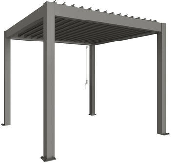 Biohort Pergola B 312 x T 312 x H 255 cm (Gr. 3x3) Rahmen: quarzgrau-metallic / Dachlamellen: quarzgrau-metallic