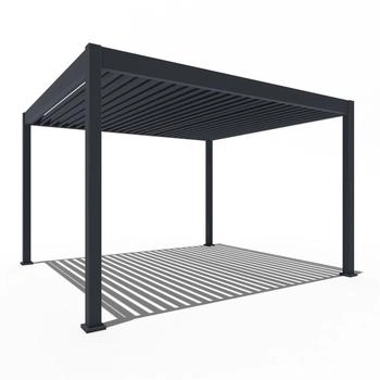 Weide Elektrische Deluxe Aluminium Pergola 3,6 x 4 m mit LED