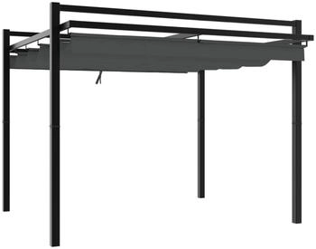 vidaXL Gartenpavillon mit ausziehbarem Dach anthrazit 3 x 3 m Aluminium