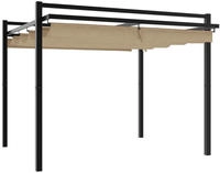 vidaXL Gartenpavillon mit Ausziehbarem Dach Taupe 3x3 m Aluminium
