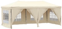 vidaXL Partyzelt Faltbar mit Seitenw&auml;nden Creme 3x6 m
