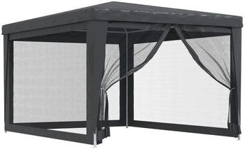 vidaXL Partyzelt mit 4 Mesh-Seitenw&auml;nden anthrazit 3 x 4 m HDPE