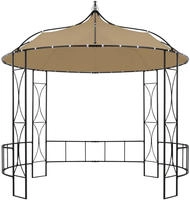 vidaXL Pavillon 300x290 cm Taupe Rund