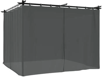 vidaXL Pavillon mit Vorhängen anthrazit 3 x 3 m Stahl