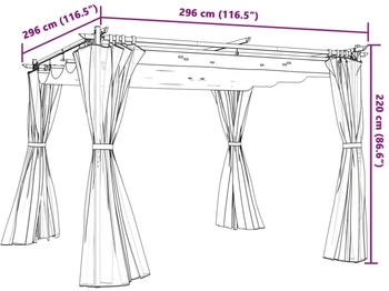 vidaXL Pavillon mit Vorhängen anthrazit 3 x 3 m Stahl – Vielseitige Nutzungsmöglichkeiten für Garten und Terrasse