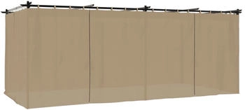 vidaXL Pavillon mit Vorhängen taupe 6 x 3 m Stahl