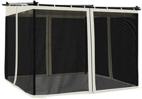 vidaXL Pavillon mit Netzw&auml;nde Creme 3x3 m Stahl