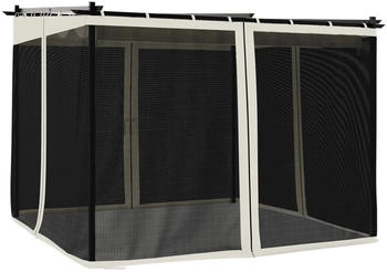 vidaXL Pavillon mit Netzwände creme 3 x 3 m Stahl