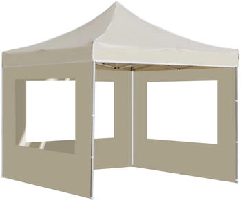 vidaXL Profi-Partyzelt faltbar mit Wänden Aluminium 3 x 3 m creme