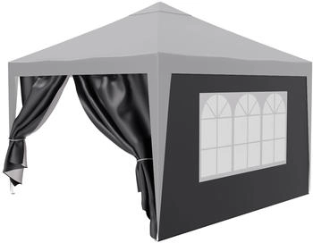 Tronitechnik 24MOVE Pavillon Seitenteile 2er-Set 2 x 3 m mit Fenster & Rei&szlig;verschluss grau