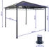 MCW Hardtop Pergola C77 Garten Pavillon Kunststoff-Dach Seitenwand Alu hellgrau 3 x 3 m