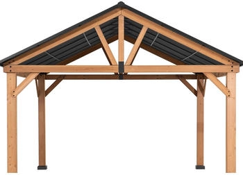 Sunjoy Gazebo T&ouml;di Zedernholz 399 x 335 cm anthrazit