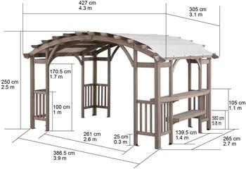 Sunjoy Pergola Dajti Zedernholz 427 x 305 cm grau – Sunjoy Pergola Dajti Zedernholz 427 x 305 cm grau - Eleganter Rückzugsort für Ihren Garten