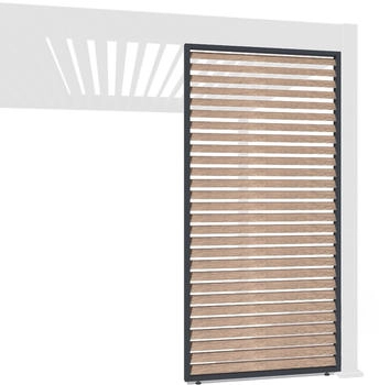 Weide Holzoptik Lamellenwand für Weide Pergola 1,23 m anthrazit Aluminium