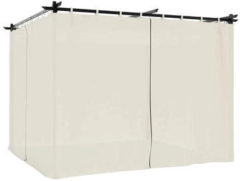 vidaXL Pavillon mit Vorhängen creme 3 x 3 m Stahl
