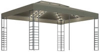 vidaXL Pavillon mit LED-Lichterkette 3x4 m Taupe