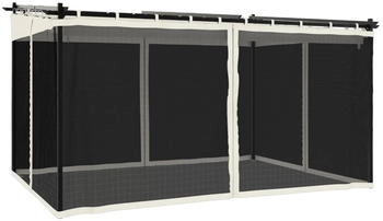 vidaXL Pavillon mit Netzwänden creme 4 x 3 m Stahl