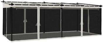 vidaXL Pavillon mit Netzwänden creme 6 x 3 m Stahl