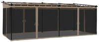 vidaXL 4003916, vidaXL Pavillon mit Netzw&auml;nden Taupe 6x3 m Stahl