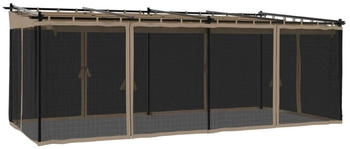 vidaXL Pavillon mit Netzwänden taupe 6 x 3 m Stahl