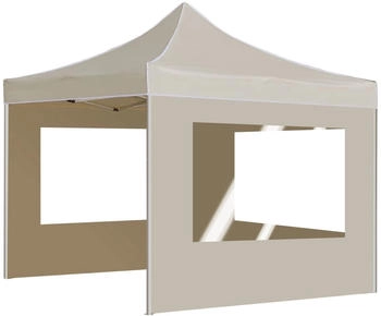 vidaXL Profi-Partyzelt faltbar mit Wänden Aluminium 2 x 2 m creme