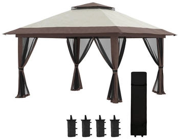 Outsunny Faltpavillon Kunststoff 392 x 283 x 392 cm beige (800000742826)