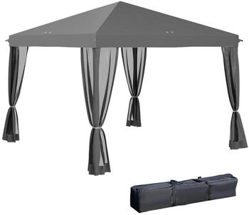 Outsunny Faltpavillon Metall 295 x 260 x 295 cm hellgrau (800000742805)